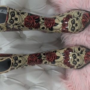 Nomad Texan style Rain Boot Skulls